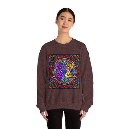 Unisex Heavy Blend™ Crewneck Sweatshirt, Glass, Gemini Zodiac Design