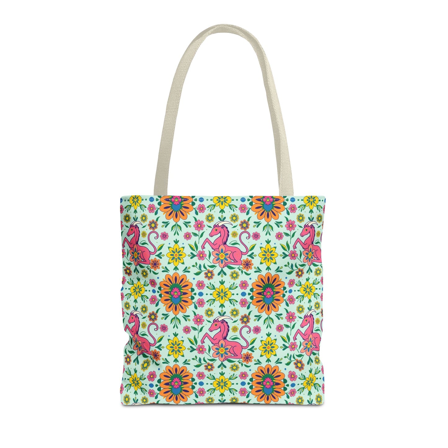 Tote Bag (AOP), Aquarius, Zodiac, Flower Pattern
