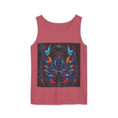 Unisex Garment-Dyed, Tank Top, Scorpio Design, Pop Art v1, 100% US cotton