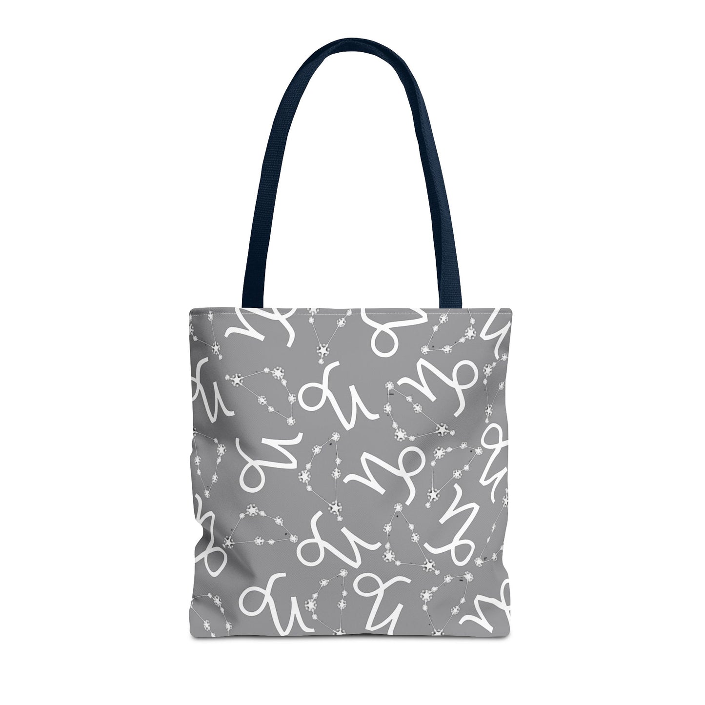 Tote Bag, Capricorn Zodiac Sign, AOP, (Grey, White)
