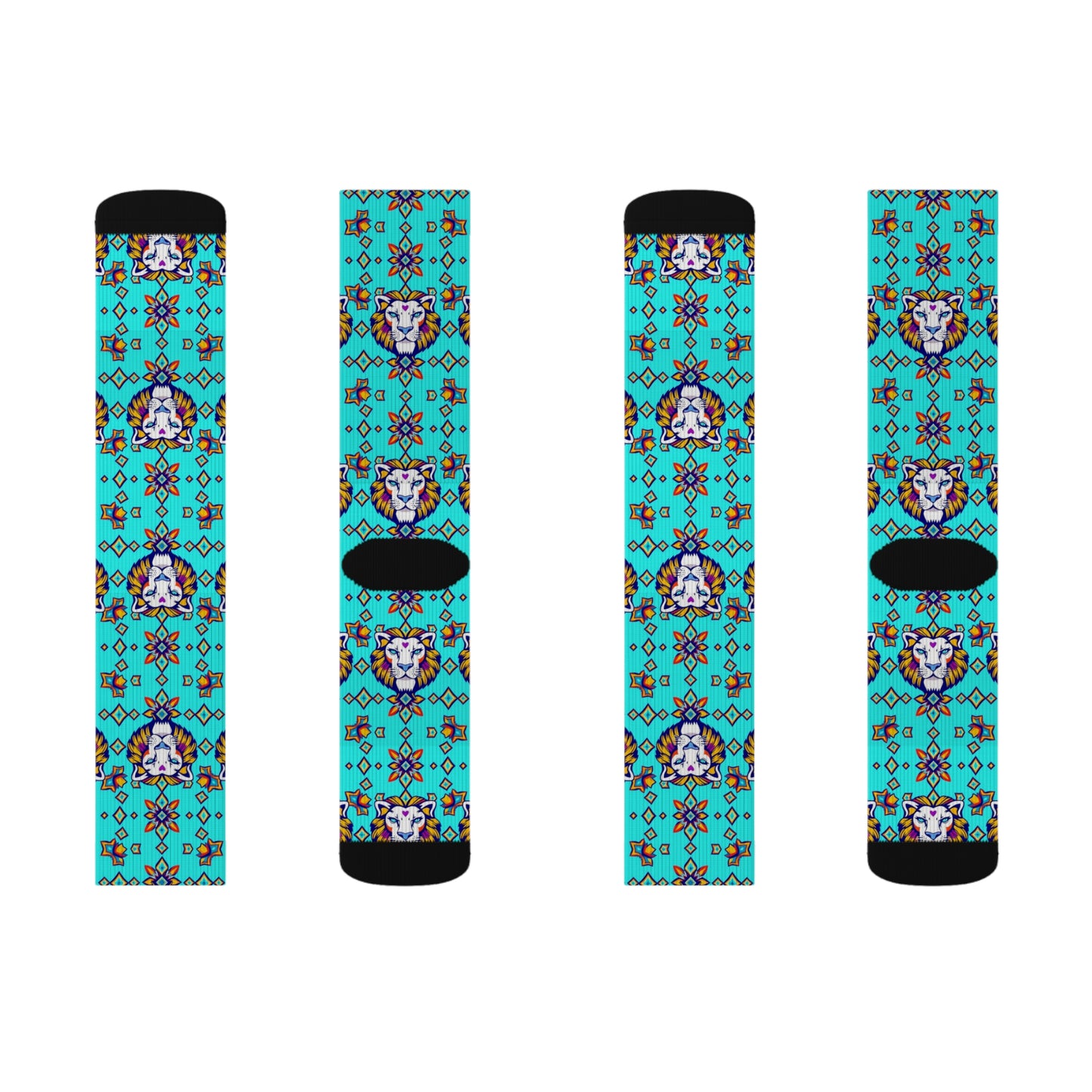 Sublimation Socks, Leo, Zodiac, Jewel Pattern