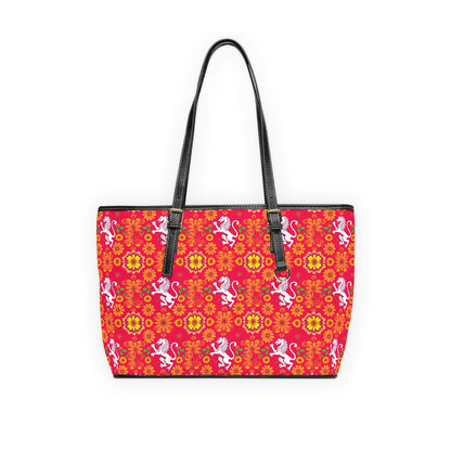 Leather Shoulder Bag, Leo, Zodiac, Flower Pattern