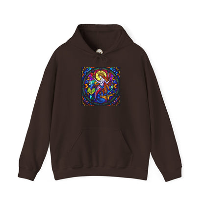 Unisex Heavy Blend™ Hooded Sweatshirt with glass Aquarius zodiac design