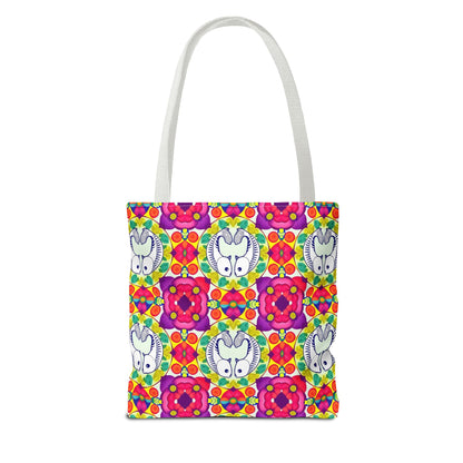 Tote Bag, (AOP), Pisces, Zodiac v4, Flower Pattern
