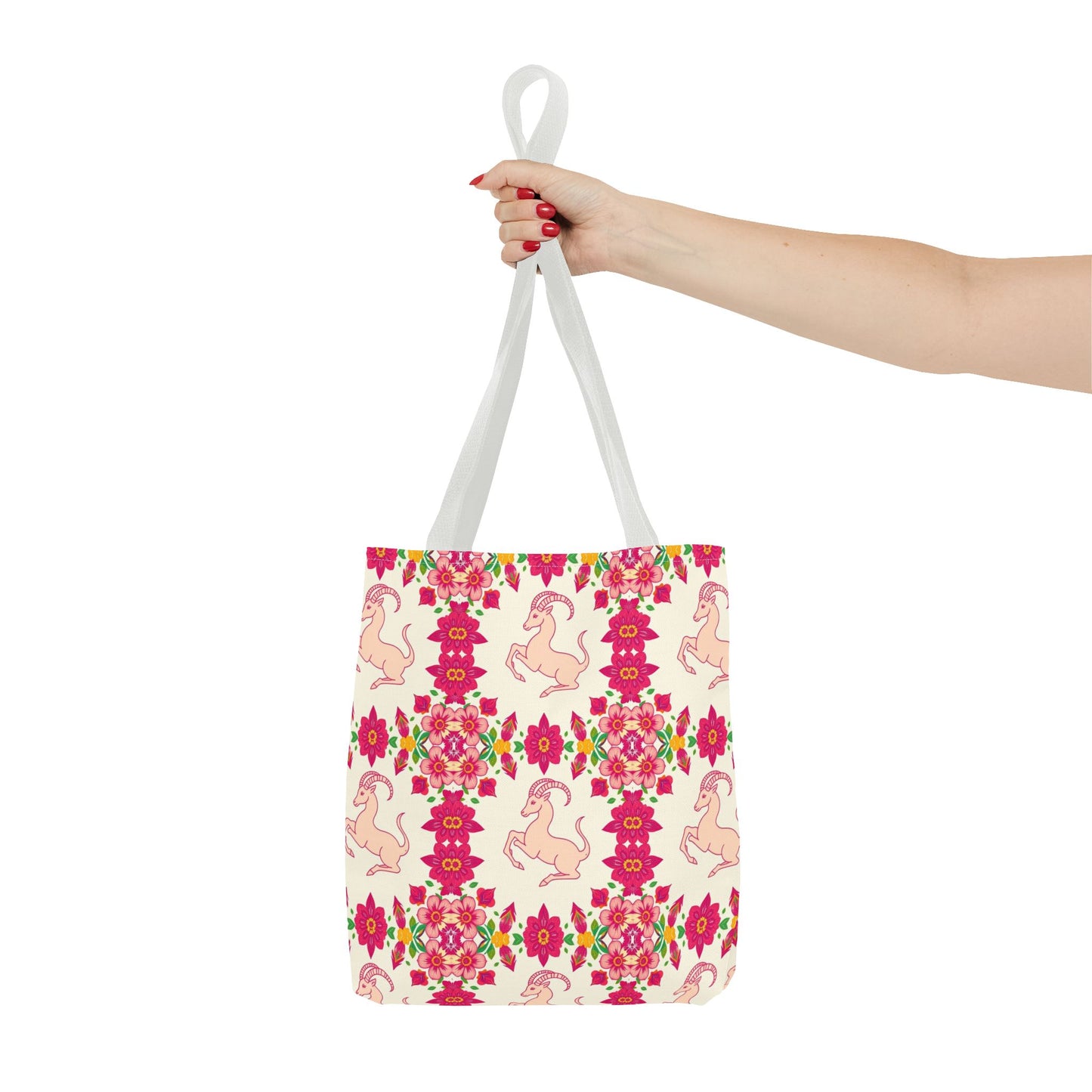 Tote Bag (AOP), Capricorn, Zodiac, Flower Pattern