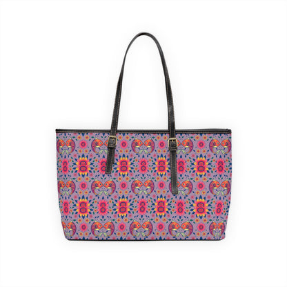 Leather Shoulder Bag, Pisces, Zodiac v1, Flower Pattern