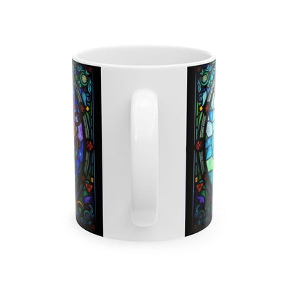 Ceramic Mug, (11oz, 15oz), Ceramic Coffee Mug, AOP, Glass Design v1, Aquarius Zodiac