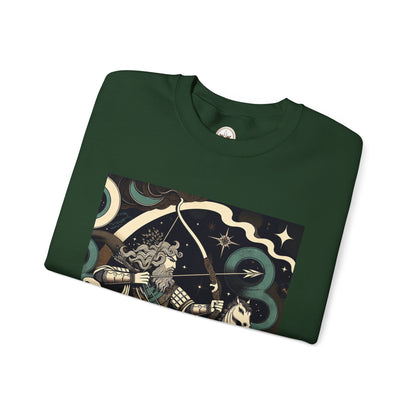 Unisex Heavy Blend™ Crewneck Sweatshirt, Man With Arrow Sagittarius Zodiac Design