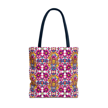 Tote Bag (AOP), Scorpio, Zodiac v1, Flower Pattern