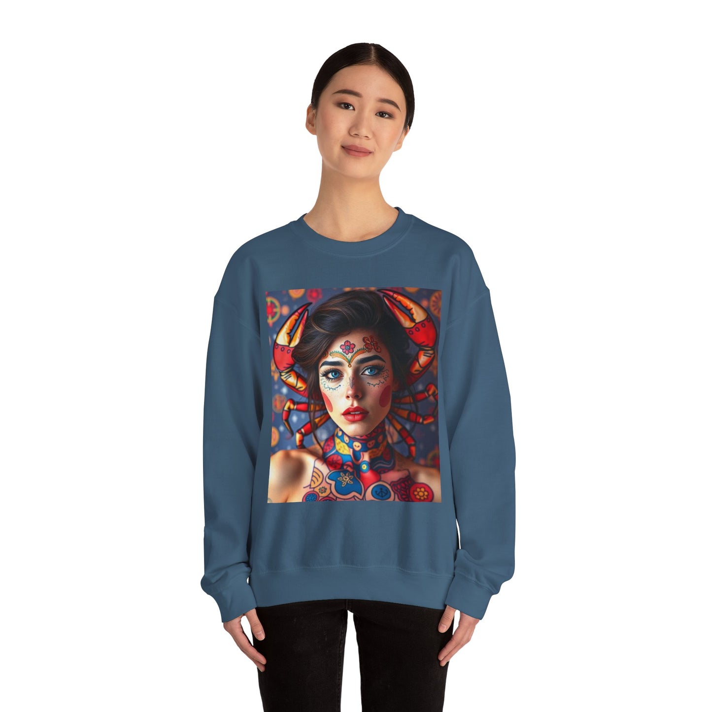 Unisex Heavy Blend™ Crewneck Sweatshirt, Cancer, Zodiac v2, Sexy Pattern