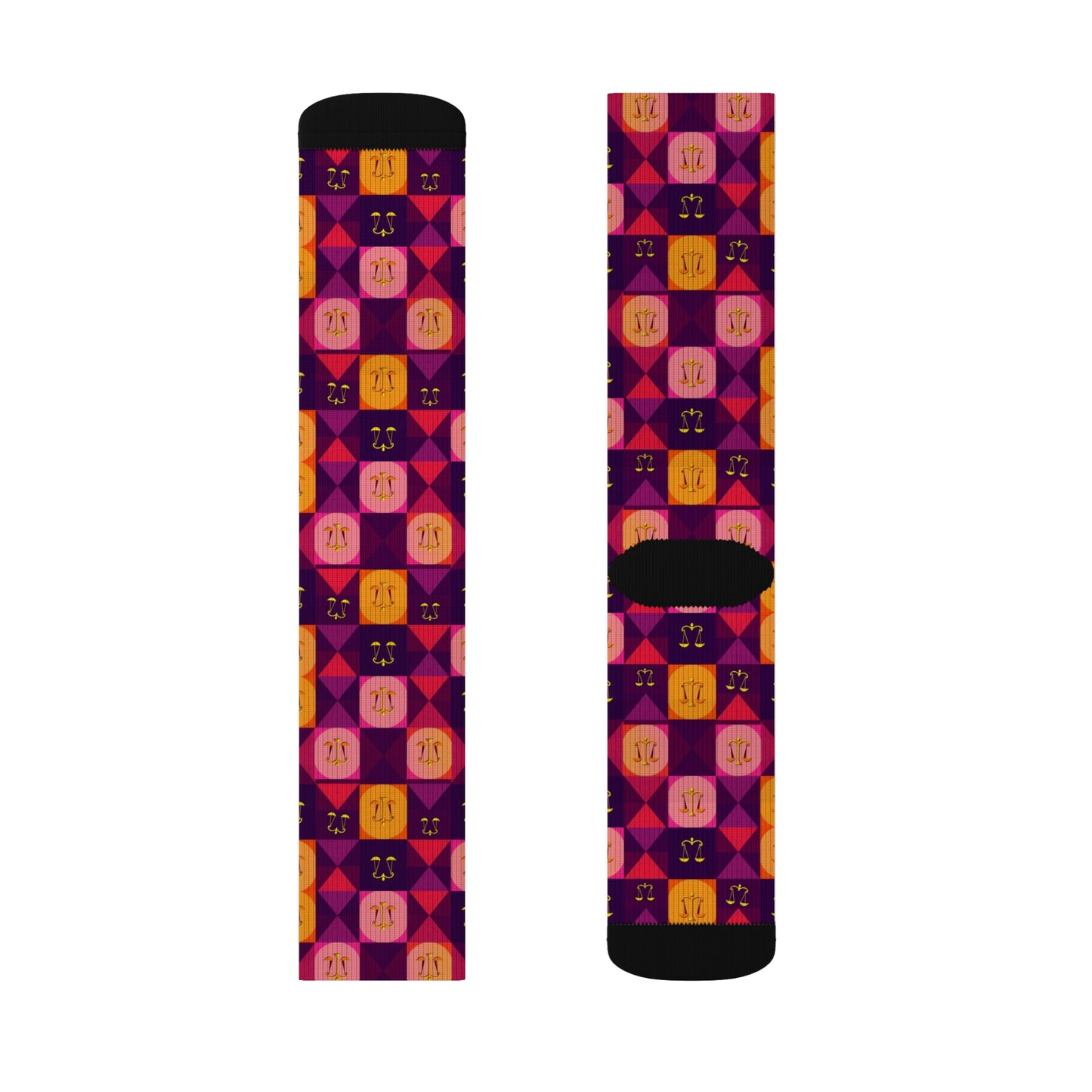 Sublimation Socks, Libra, Zodiac v1, Shapes Pattern