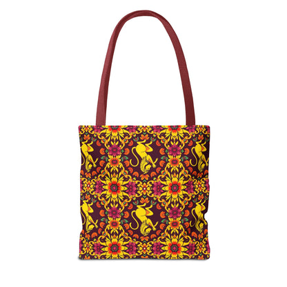 Tote Bag (AOP), Virgo, Zodiac v2, Flower Pattern