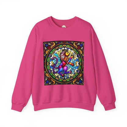 Unisex Heavy Blend™ Crewneck Sweatshirt, Glass, Leo Zodiac Design