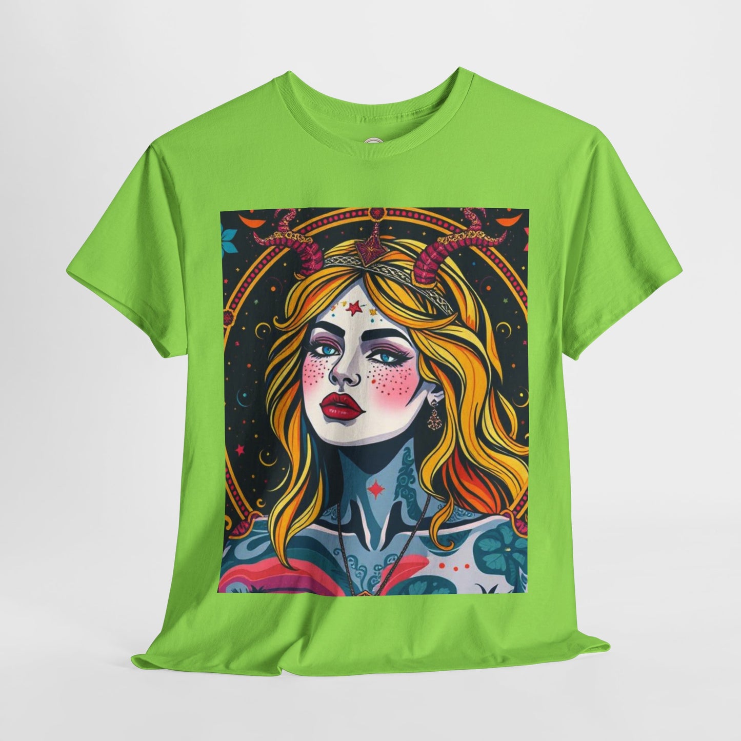 Unisex Heavy Cotton T-Shirt, Virgo, Zodiac v2, Sexy Art