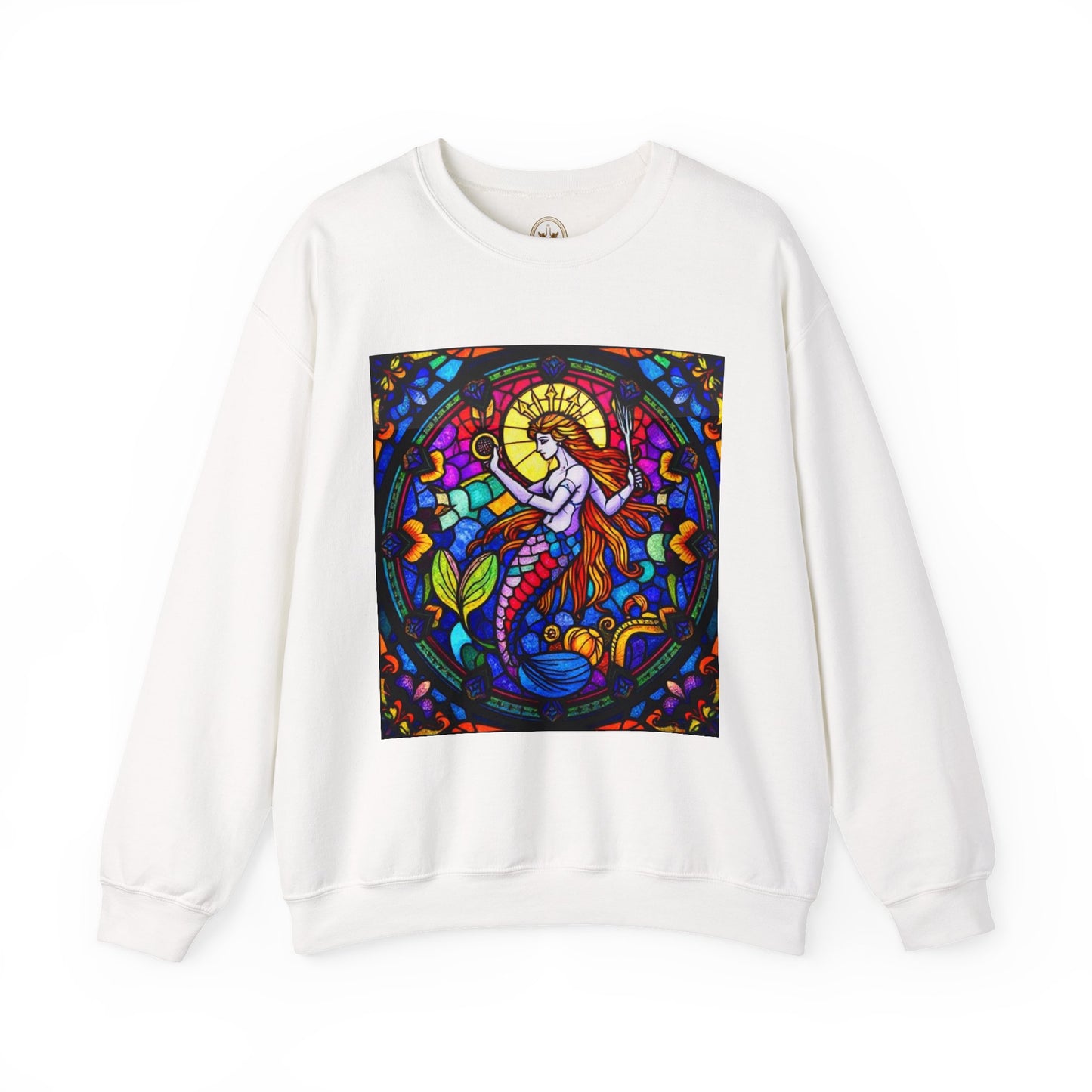 Unisex Heavy Blend™ Crewneck Sweatshirt, Glass 1, Aquarius Zodiac Design