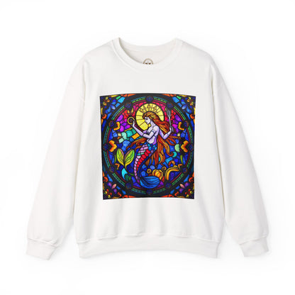 Unisex Heavy Blend™ Crewneck Sweatshirt, Glass 1, Aquarius Zodiac Design