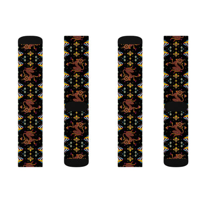 Sublimation Socks, Virgo, Zodiac v3, Jewel Pattern