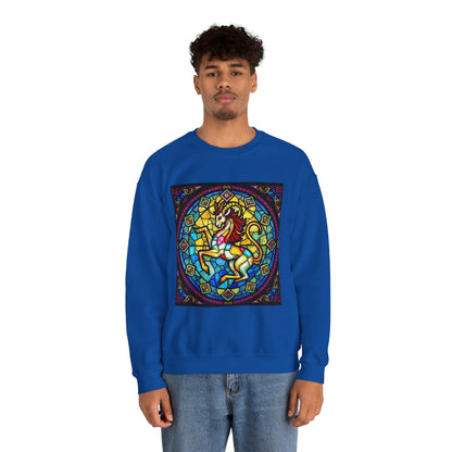 Unisex Heavy Blend™ Crewneck Sweatshirt, Glass, Capricorn Zodiac Design