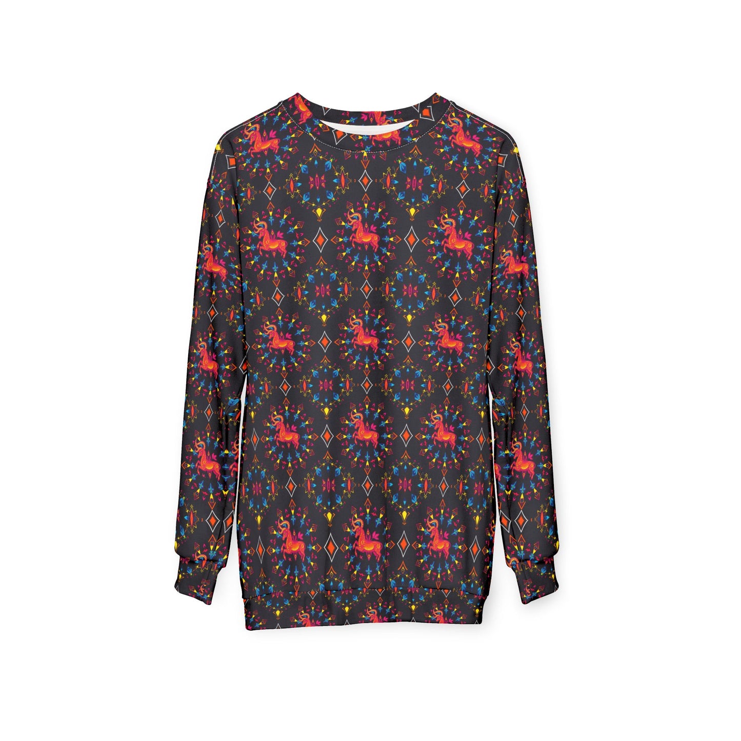 Unisex Sweatshirt (AOP), Capricorn, Zodiac v1, Jewel Pattern