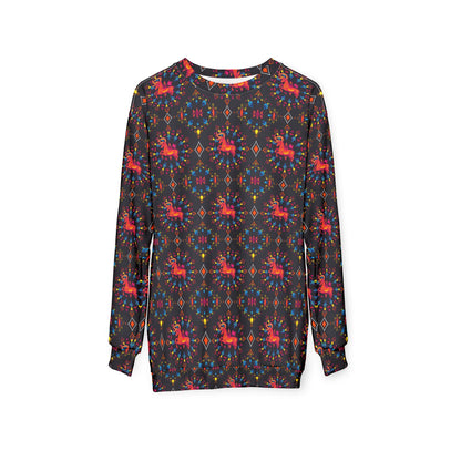 Unisex Sweatshirt (AOP), Capricorn, Zodiac v1, Jewel Pattern