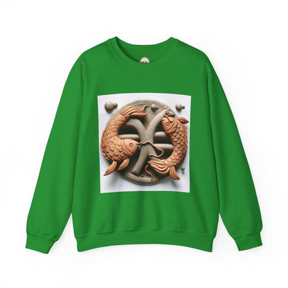 Unisex Heavy Blend™ Crewneck Sweatshirt,Two Fishes  Pisces Zodiac Design