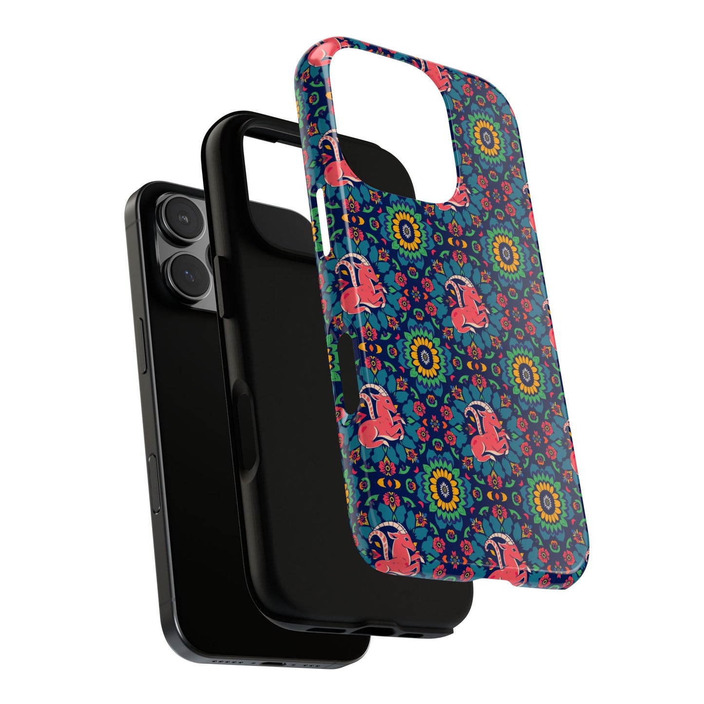 Tough Cases, Capricorn, Zodiac v1, Flower Pattern