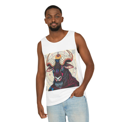 Unisex Garment-Dyed, Tank Top, Taurus Design, Pop Art, 100% US cotton