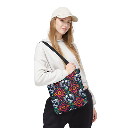 Tote Bag (AOP), Pisces, Zodiac v1, Flower Pattern