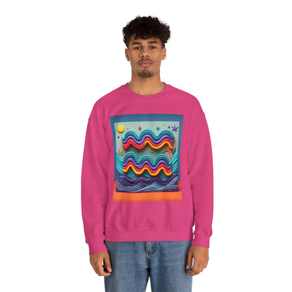 Unisex Heavy Blend™ Crewneck Sweatshirt, Water Painting, Aquarius Zodiac Design