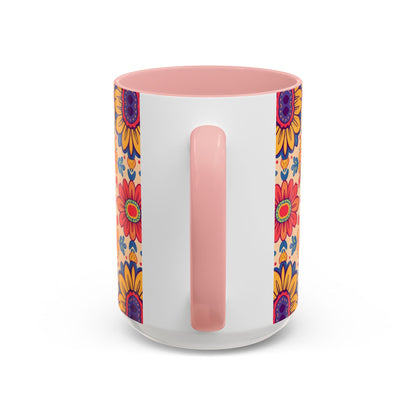Accent Coffee Mug, Leo, Zodiac, Flower Pattern, (11, 15oz)