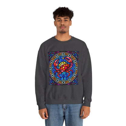 Unisex Heavy Blend™ Crewneck Sweatshirt, Glass 1, Cancer Zodiac Design