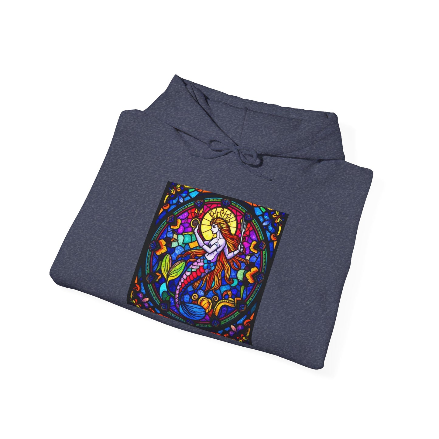 Unisex Heavy Blend™ Hooded Sweatshirt with glass Aquarius zodiac design