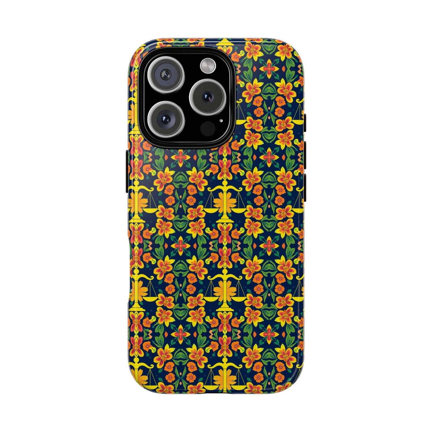 Tough Cases, Libra, Zodiac v3, Flower Pattern