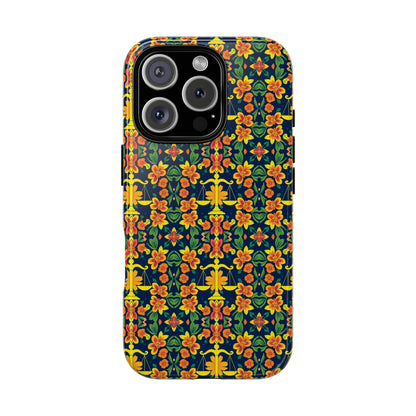Tough Cases, Libra, Zodiac v3, Flower Pattern
