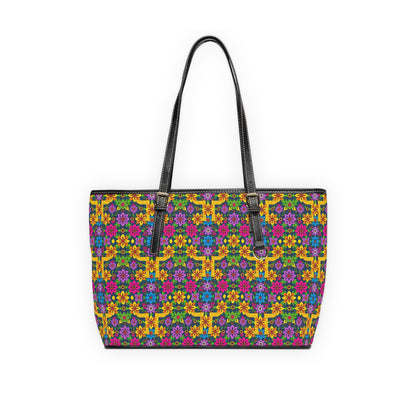 Leather Shoulder Bag, Gemini, Zodiac, Flower Pattern