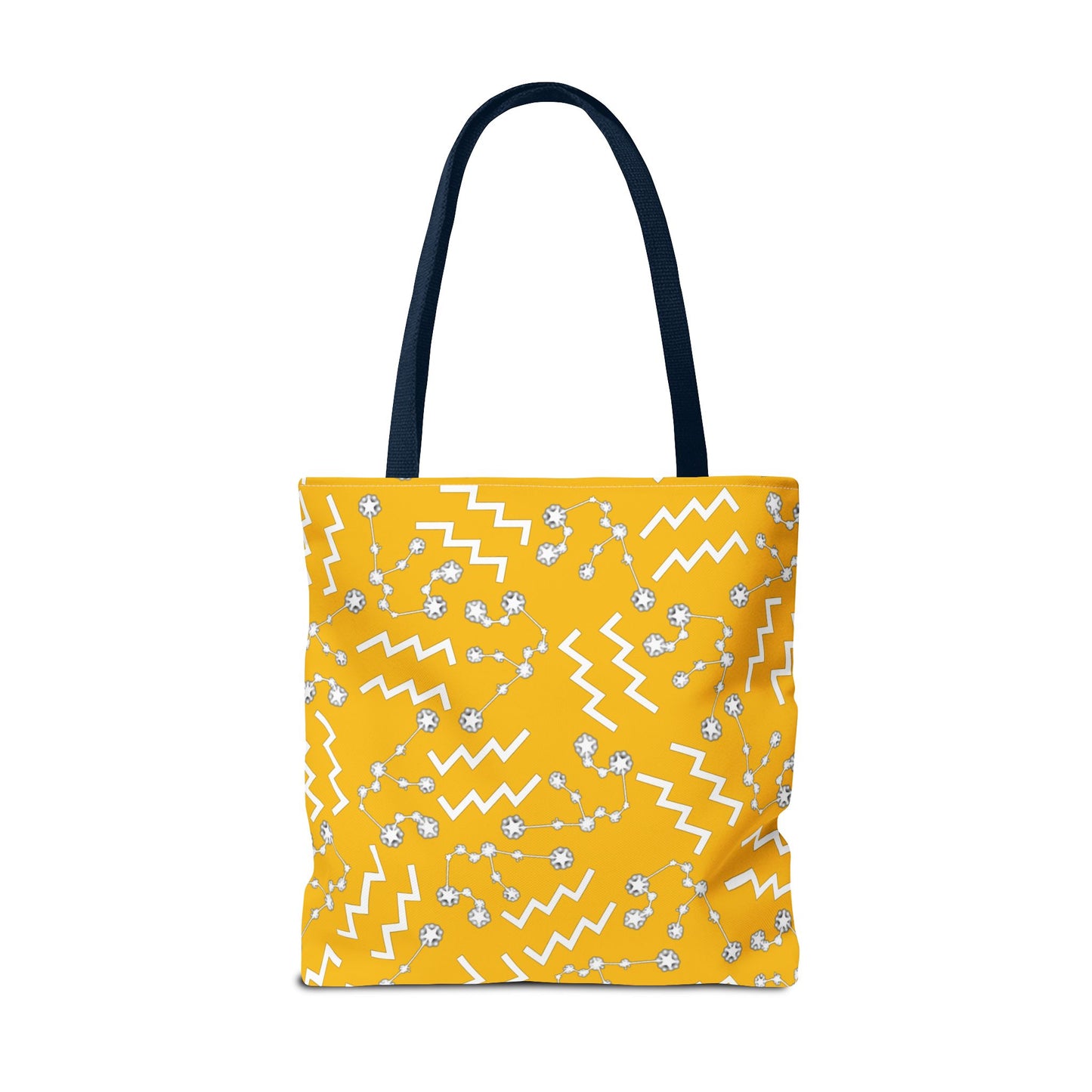 Tote Bag, Aquarius Zodiac Sign, AOP, (Yellow, White)