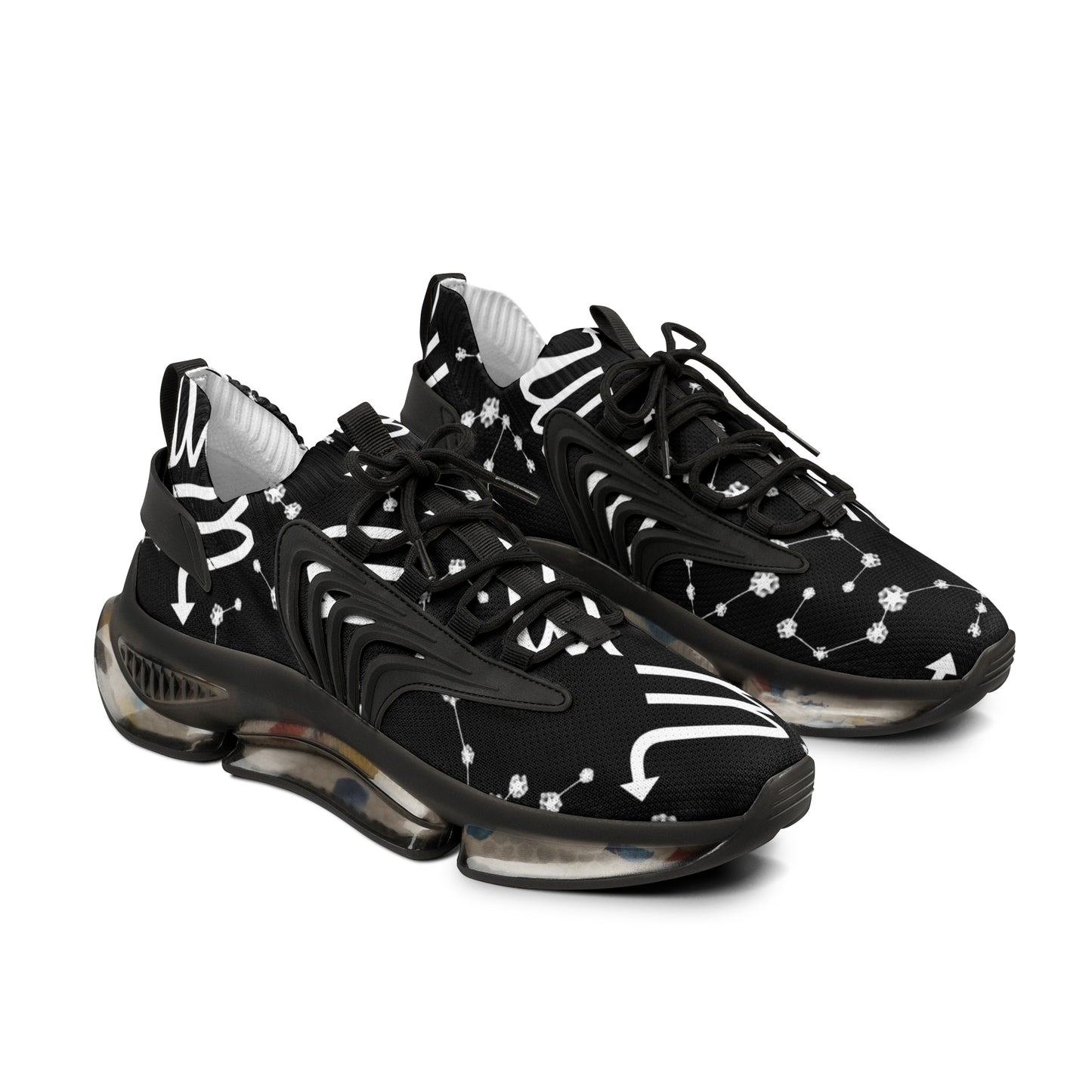 Men's Mesh Sneakers, Scorpio Zodiac Sign, AOP, Black