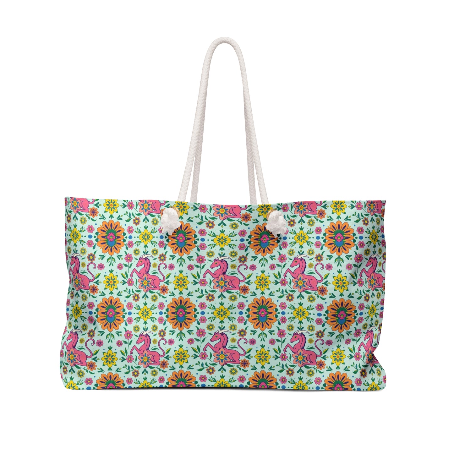 Weekender Bag, Aquarius, Zodiac, Flower Pattern