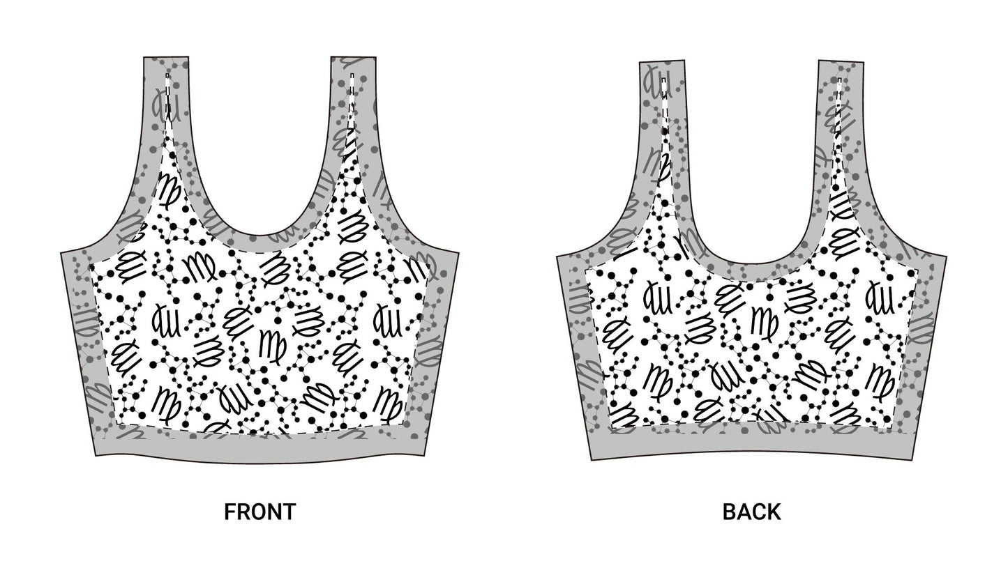 Polyester Sports Bra Virgo Zodiac Sign (AOP)