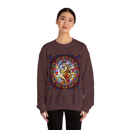 Unisex Heavy Blend™ Crewneck Sweatshirt, Glass, Virgo Zodiac Design