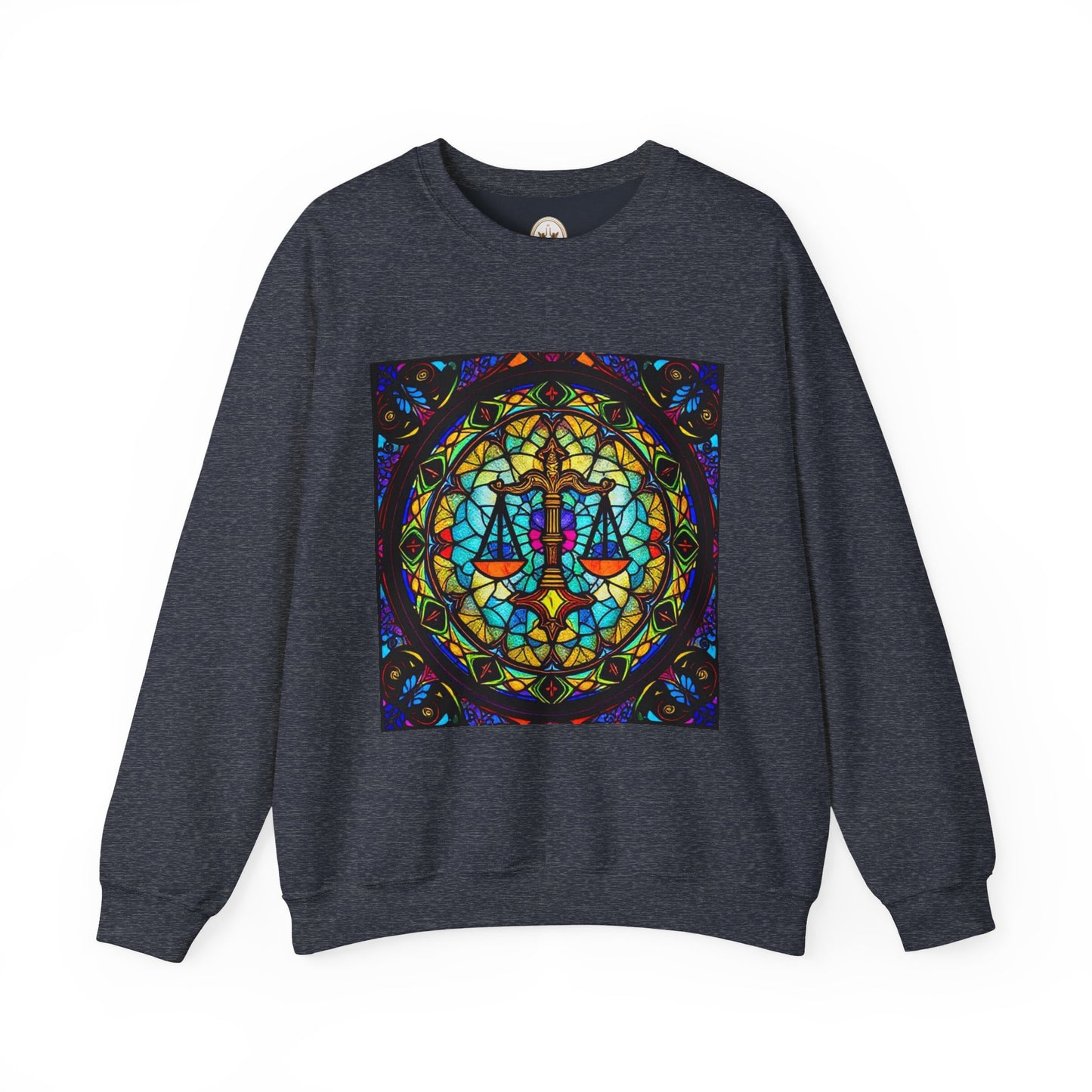 Unisex Heavy Blend™ Crewneck Sweatshirt, Glass, Libra Zodiac Design