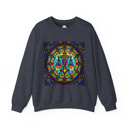 Unisex Heavy Blend™ Crewneck Sweatshirt, Glass, Libra Zodiac Design