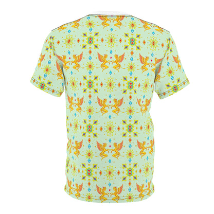 Unisex Cut & Sew T-Shirt, (AOP), Gemini, Zodiac v1, Jewels Pattern