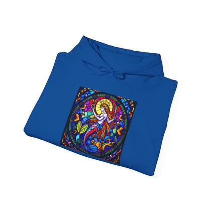 Unisex Heavy Blend™ Hooded Sweatshirt with glass Aquarius zodiac design