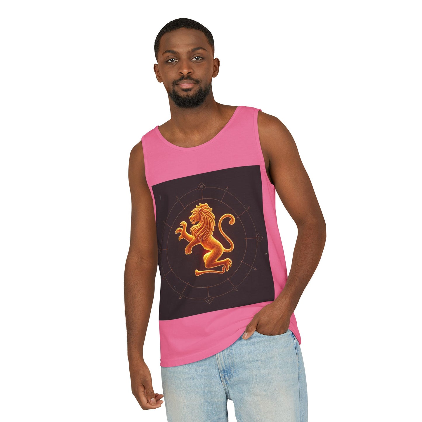Unisex Garment-Dyed, Tank Top, Leo Design, Space Animal v1, 100% US cotton
