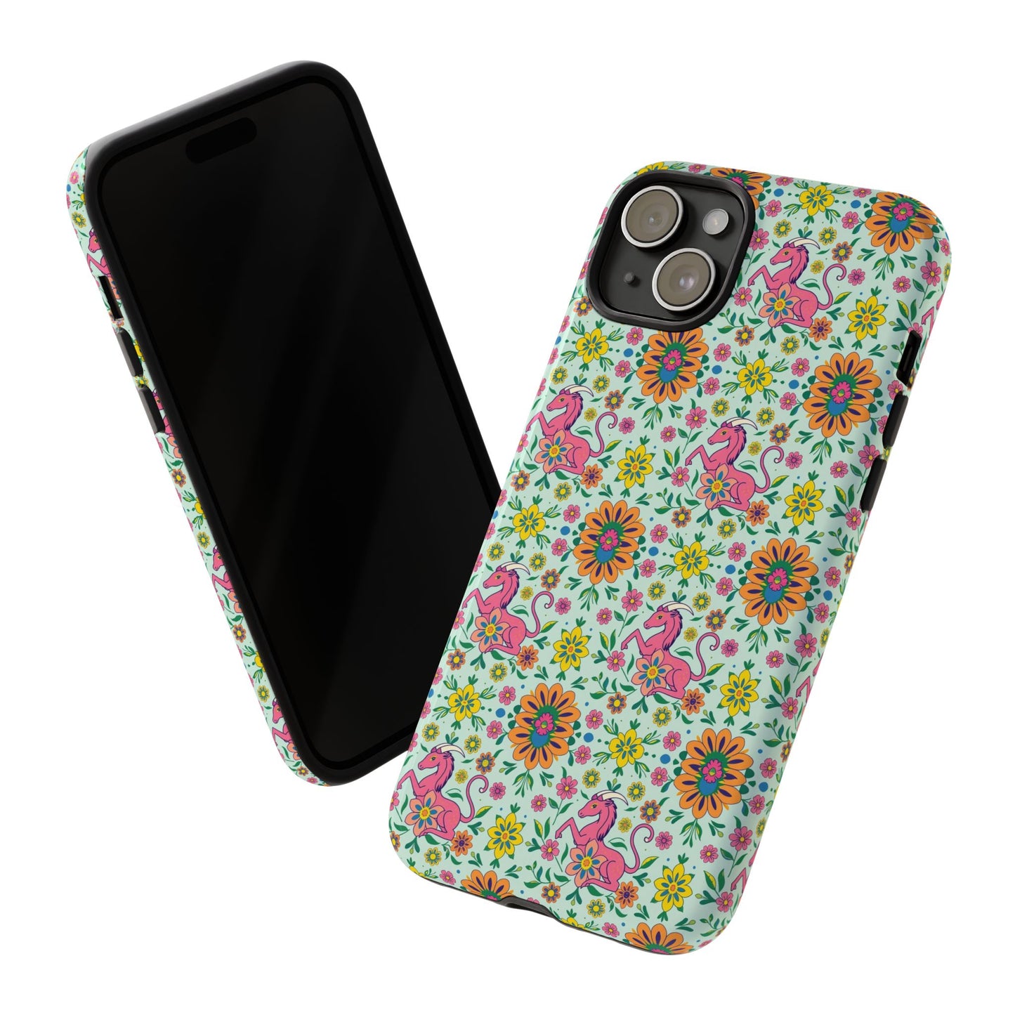 Tough Cases, Aquarius, Zodiac, Flower Pattern