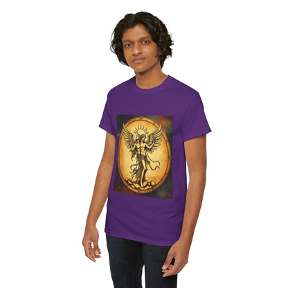 Unisex Heavy Cotton T-Shirt, Angel Twin, Gemini Zodiac Design