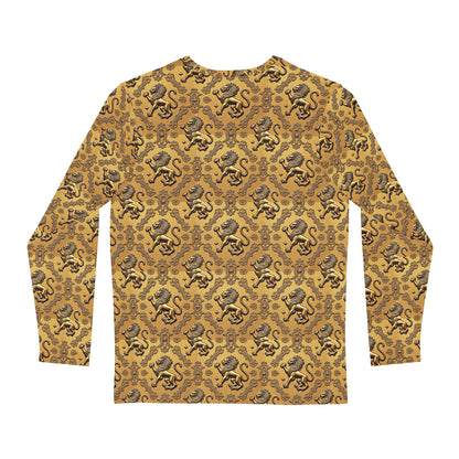Men's Long Sleeve Shirt, (AOP), Leo, Zodiac v1, Pattern