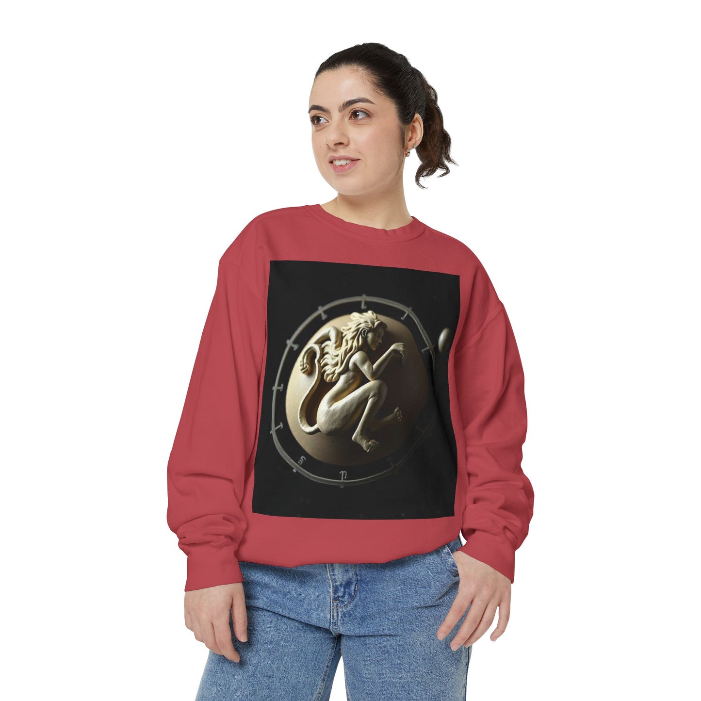 Garment-Dyed Sweatshirt, Unisex, Space Symbol Design, Virgo