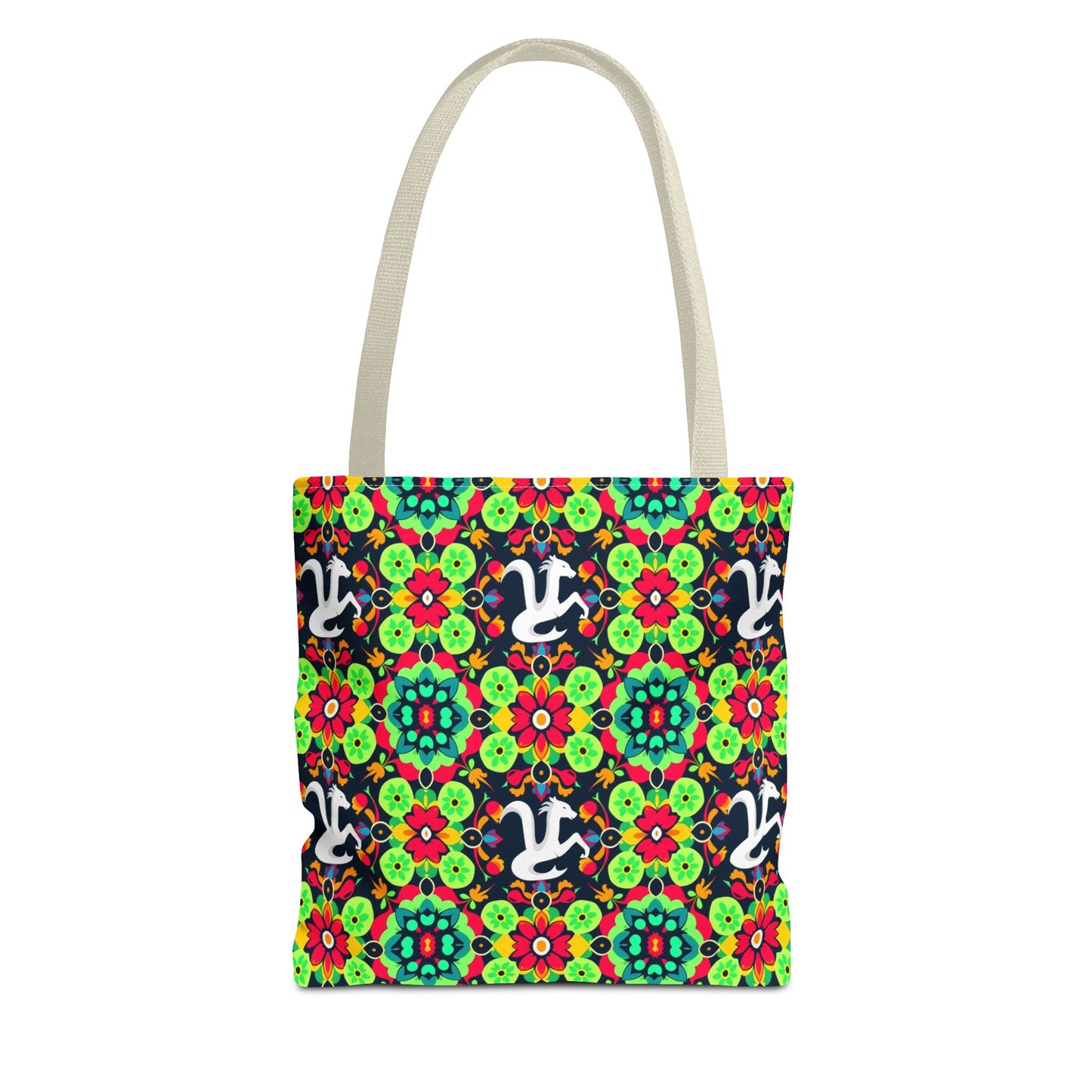Tote Bag, (AOP), Aquarius, Zodiac v4, Flower Pattern